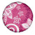 Polynesia Spare Tire Cover Pink Tribal Turtle Floral Pattern