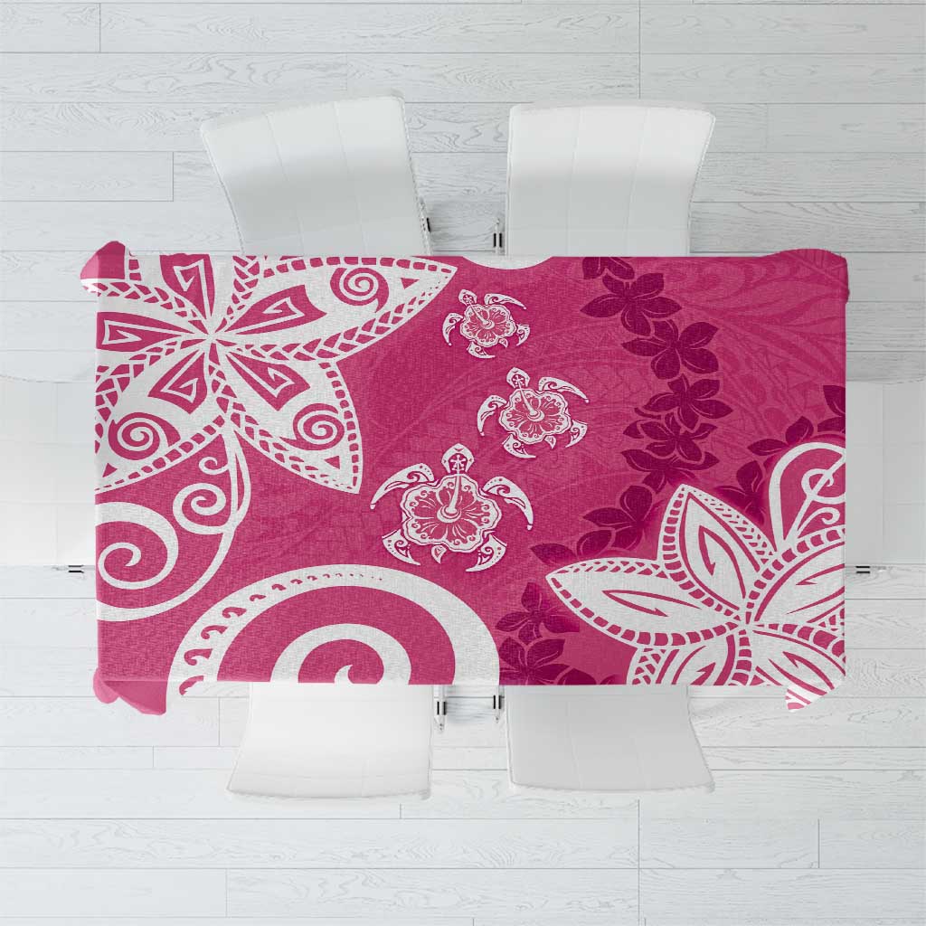 Polynesia Tablecloth Pink Tribal Turtle Floral Pattern LT05 Pink - Polynesian Pride