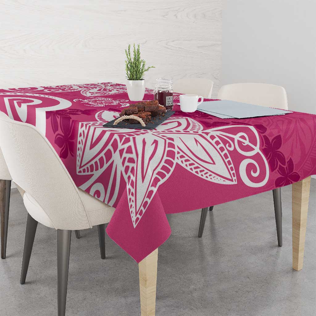 Polynesia Tablecloth Pink Tribal Turtle Floral Pattern LT05 - Polynesian Pride