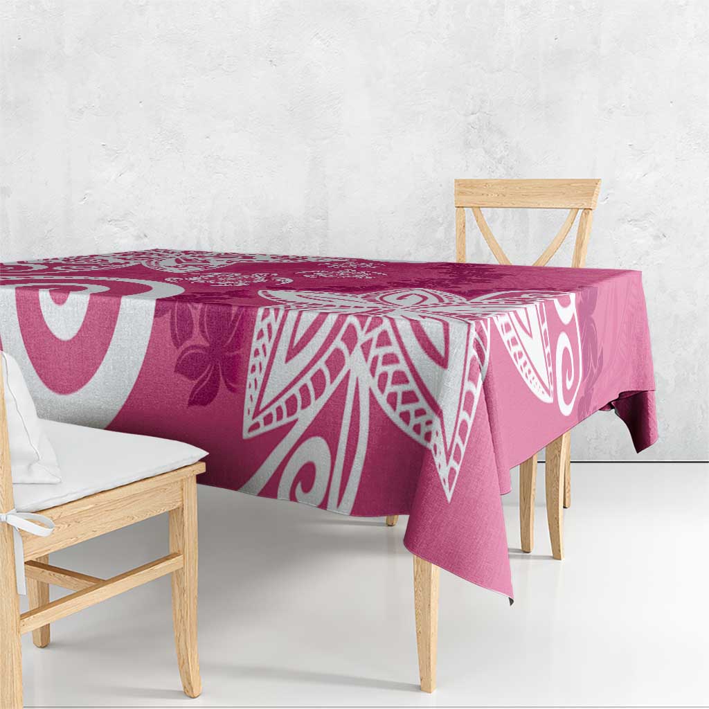 Polynesia Tablecloth Pink Tribal Turtle Floral Pattern LT05 - Polynesian Pride