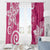 Polynesia Window Curtain Pink Tribal Turtle Floral Pattern