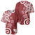 Polynesia Baseball Jersey Red Tribal Turtle Floral Pattern