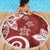 Polynesia Beach Blanket Red Tribal Turtle Floral Pattern