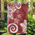 Polynesia Garden Flag Red Tribal Turtle Floral Pattern