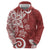 Polynesia Hoodie Red Tribal Turtle Floral Pattern