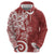 Polynesia Hoodie Red Tribal Turtle Floral Pattern