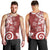 Polynesia Men Tank Top Red Tribal Turtle Floral Pattern