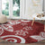 Polynesia Round Carpet Red Tribal Turtle Floral Pattern