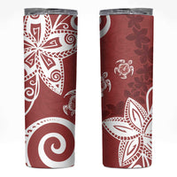 Polynesia Skinny Tumbler Red Tribal Turtle Floral Pattern LT05 Red - Polynesian Pride