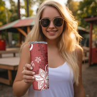 Polynesia Skinny Tumbler Red Tribal Turtle Floral Pattern LT05 - Polynesian Pride