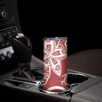 Polynesia Skinny Tumbler Red Tribal Turtle Floral Pattern LT05 - Polynesian Pride