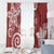 Polynesia Window Curtain Red Tribal Turtle Floral Pattern