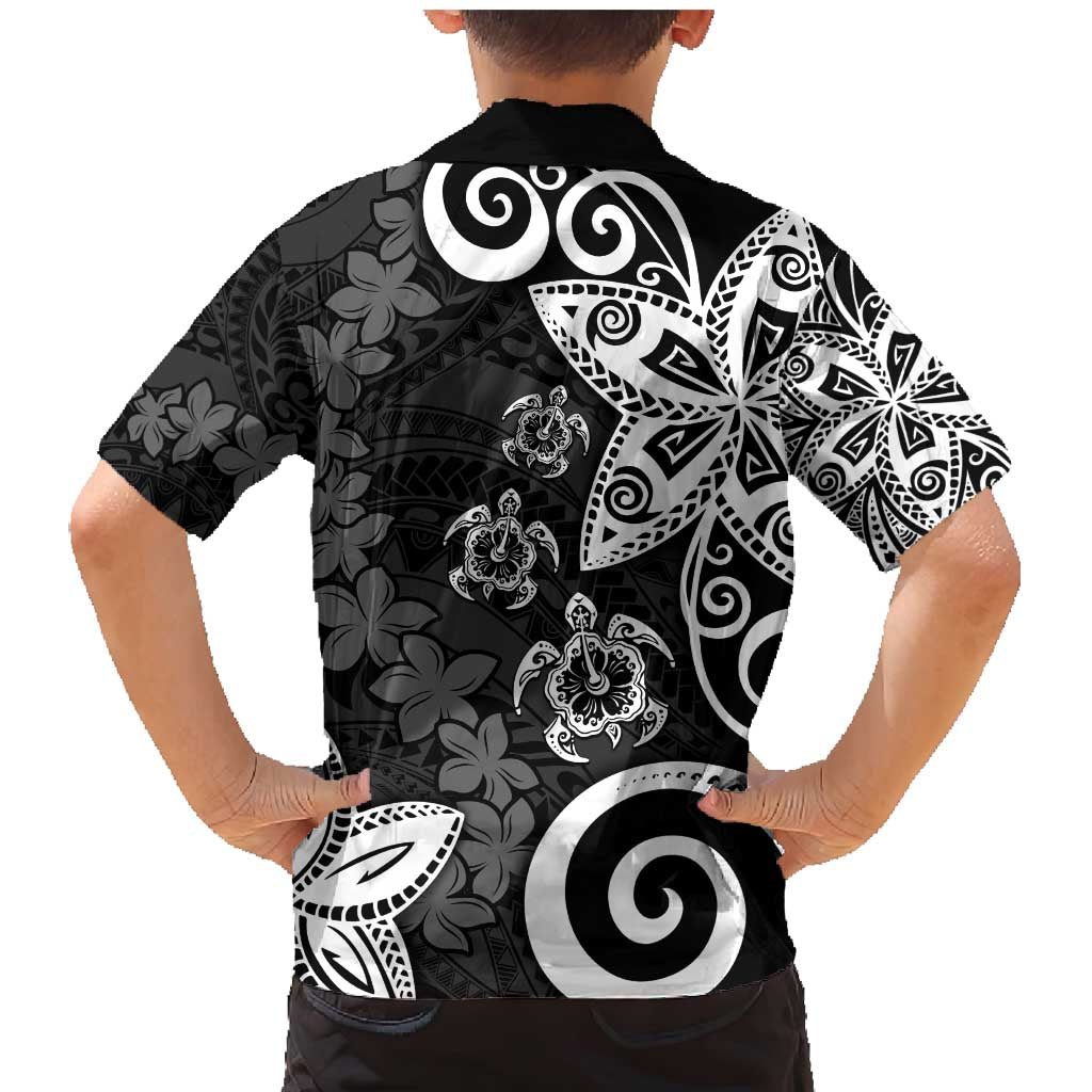 Polynesia Family Matching Mermaid Dress and Hawaiian Shirt Black Tribal Turtle Floral Pattern LT05 - Polynesian Pride