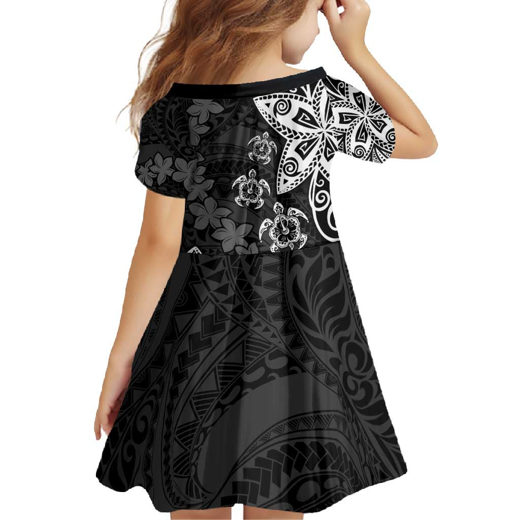 Polynesia Family Matching Mermaid Dress and Hawaiian Shirt Black Tribal Turtle Floral Pattern LT05 - Polynesian Pride