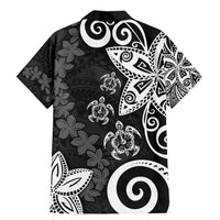 Polynesia Family Matching Mermaid Dress and Hawaiian Shirt Black Tribal Turtle Floral Pattern LT05 - Polynesian Pride