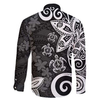 Polynesia Family Matching Mermaid Dress and Hawaiian Shirt Black Tribal Turtle Floral Pattern LT05 - Polynesian Pride