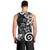 Polynesia Men Tank Top Black Tribal Turtle Floral Pattern