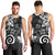 Polynesia Men Tank Top Black Tribal Turtle Floral Pattern