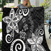 Polynesia Quilt Black Tribal Turtle Floral Pattern LT05 Black - Polynesian Pride