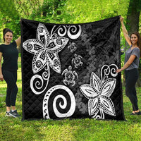 Polynesia Quilt Black Tribal Turtle Floral Pattern LT05 - Polynesian Pride