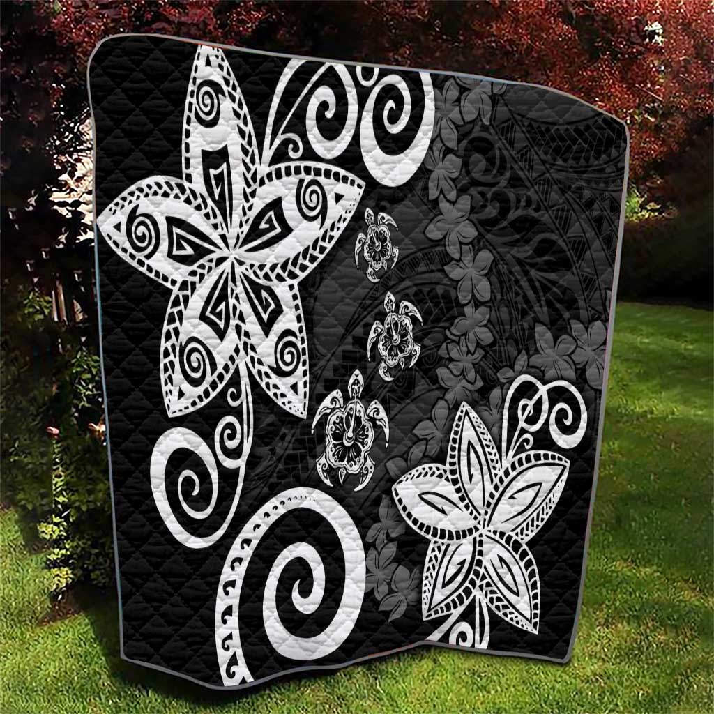 Polynesia Quilt Black Tribal Turtle Floral Pattern LT05 - Polynesian Pride