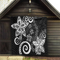 Polynesia Quilt Black Tribal Turtle Floral Pattern LT05 - Polynesian Pride