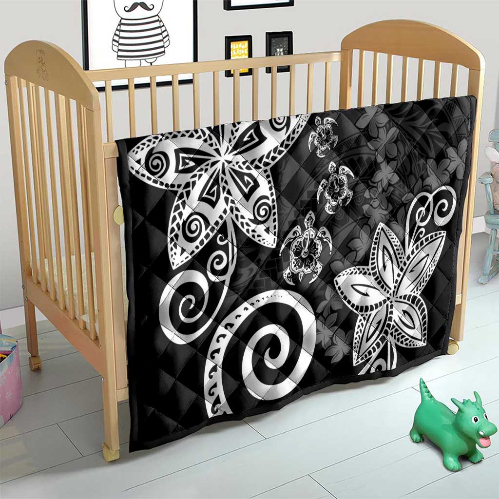 Polynesia Quilt Black Tribal Turtle Floral Pattern LT05 - Polynesian Pride