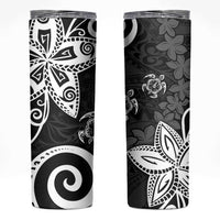 Polynesia Skinny Tumbler Black Tribal Turtle Floral Pattern LT05 Black - Polynesian Pride