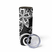 Polynesia Skinny Tumbler Black Tribal Turtle Floral Pattern LT05 - Polynesian Pride