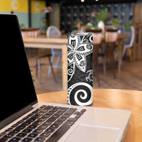 Polynesia Skinny Tumbler Black Tribal Turtle Floral Pattern LT05 - Polynesian Pride