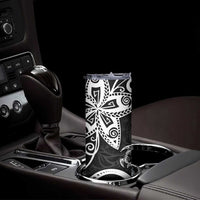 Polynesia Skinny Tumbler Black Tribal Turtle Floral Pattern LT05 - Polynesian Pride