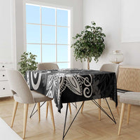 Polynesia Tablecloth Black Tribal Turtle Floral Pattern