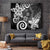 Polynesia Tapestry Black Tribal Turtle Floral Pattern