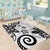 Polynesia Area Rug White Tribal Turtle Floral Pattern