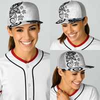 Polynesia Baseball Net Cap White Tribal Turtle Floral Pattern - Polynesian Pride