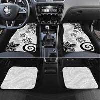 Polynesia Car Mats White Tribal Turtle Floral Pattern LT05 Set 4pcs White - Polynesian Pride