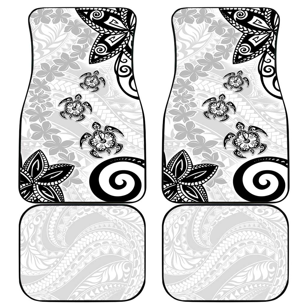 Polynesia Car Mats White Tribal Turtle Floral Pattern LT05 - Polynesian Pride