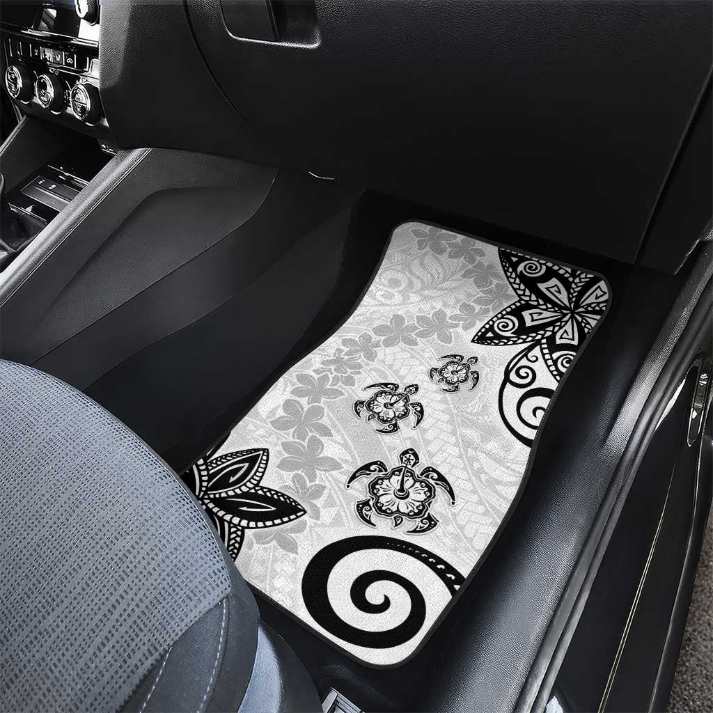 Polynesia Car Mats White Tribal Turtle Floral Pattern LT05 - Polynesian Pride