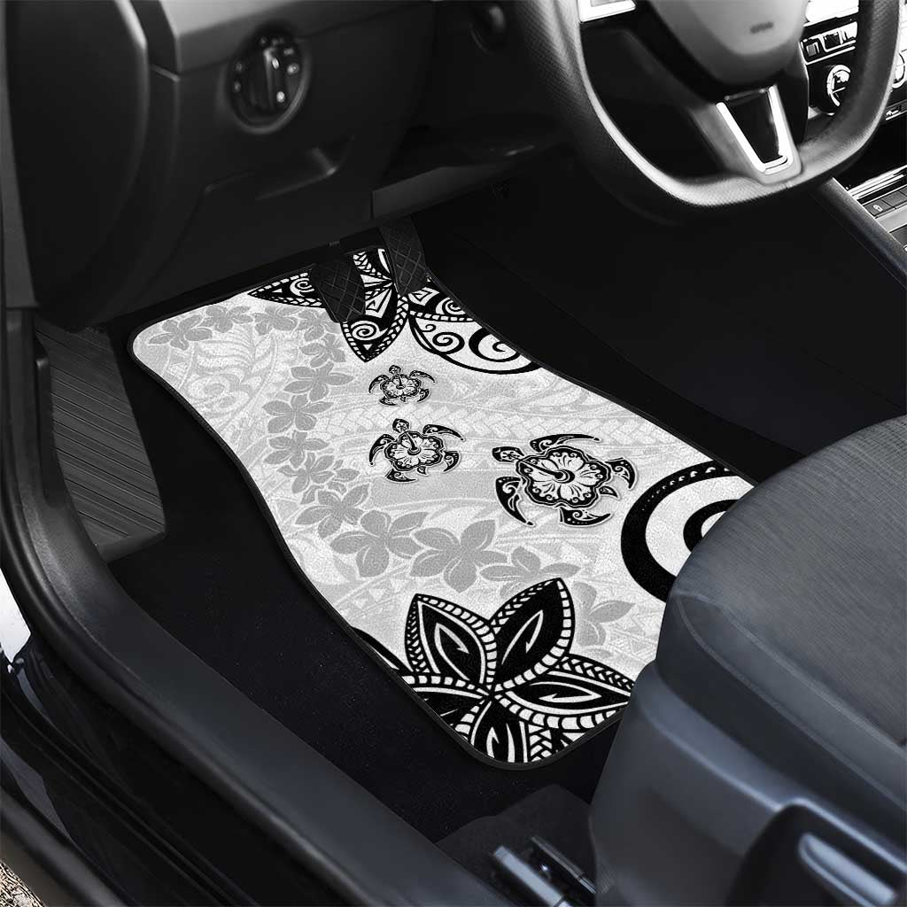 Polynesia Car Mats White Tribal Turtle Floral Pattern LT05 - Polynesian Pride