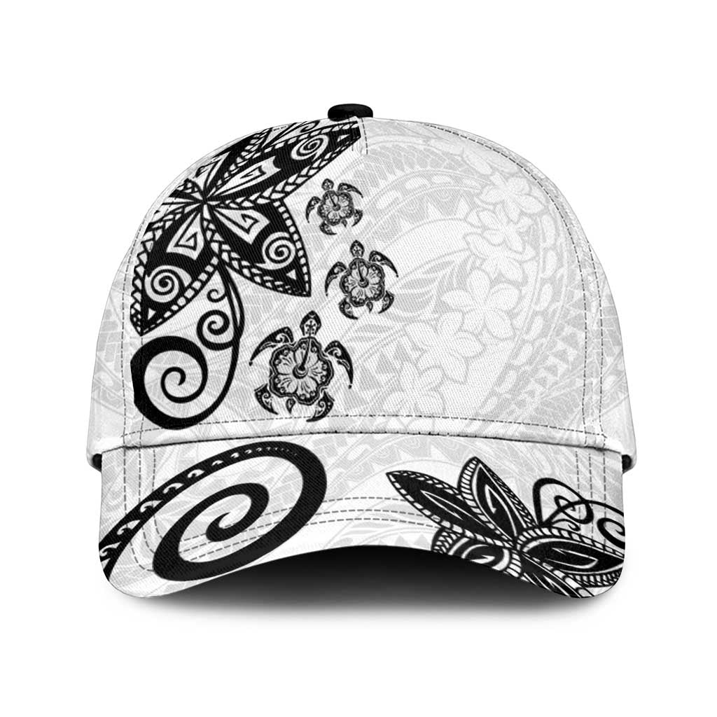 Polynesia Classic Cap White Tribal Turtle Floral Pattern - Polynesian Pride