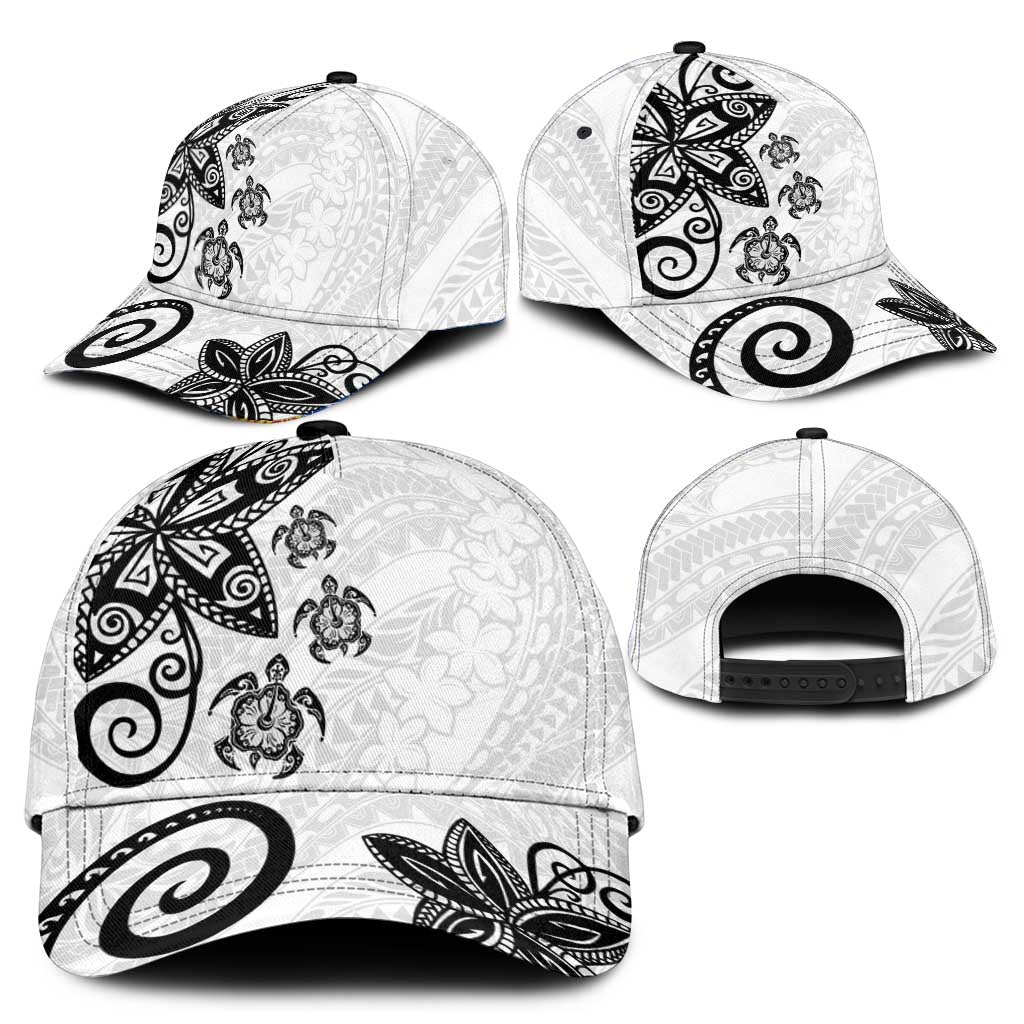 Polynesia Classic Cap White Tribal Turtle Floral Pattern - Polynesian Pride