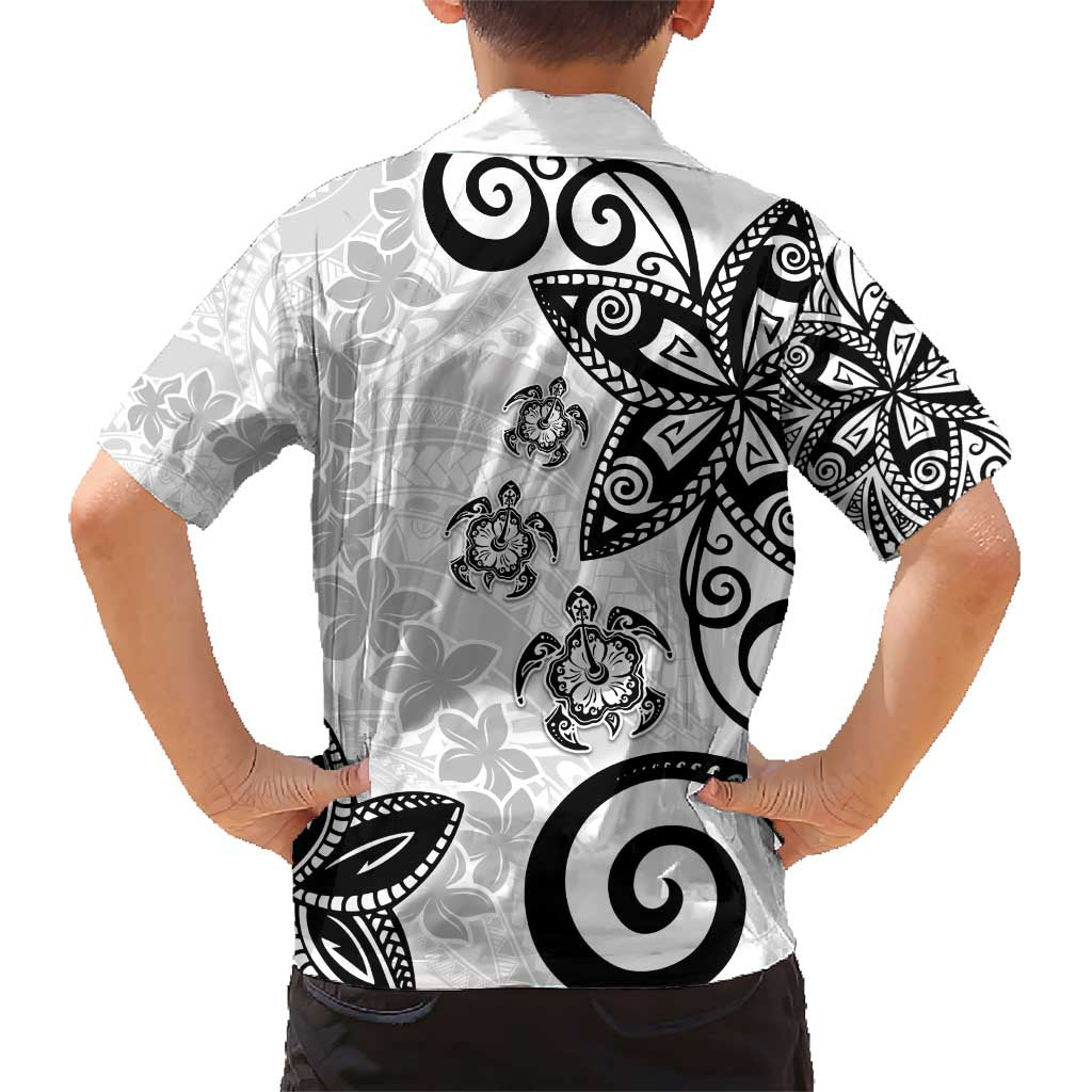 Polynesia Family Matching Short Sleeve Bodycon Dress and Hawaiian Shirt White Tribal Turtle Floral Pattern LT05 - Polynesian Pride