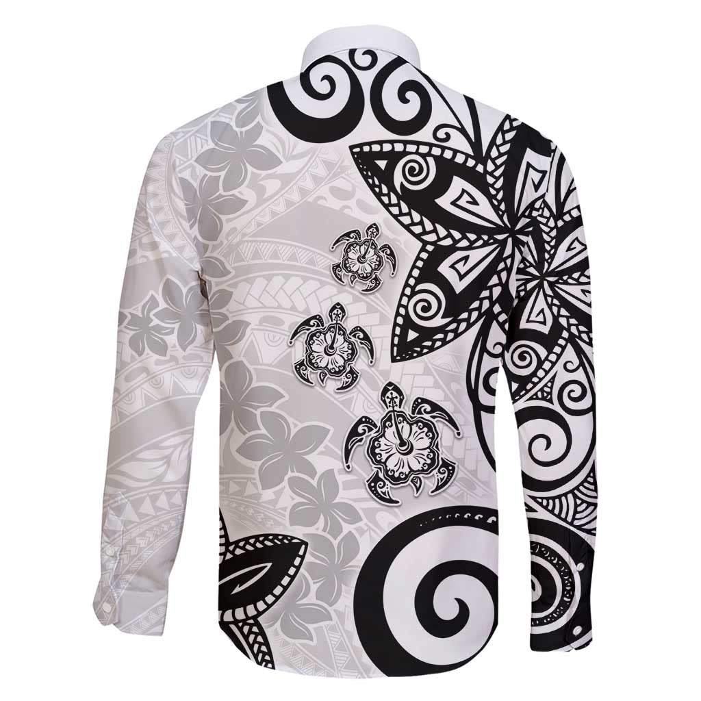 Polynesia Family Matching Short Sleeve Bodycon Dress and Hawaiian Shirt White Tribal Turtle Floral Pattern LT05 - Polynesian Pride