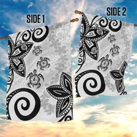 Polynesia Garden Flag White Tribal Turtle Floral Pattern LT05 - Polynesian Pride