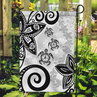 Polynesia Garden Flag White Tribal Turtle Floral Pattern LT05 Garden Flag White - Polynesian Pride