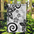 Polynesia Garden Flag White Tribal Turtle Floral Pattern