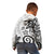 Polynesia Kid Hoodie White Tribal Turtle Floral Pattern