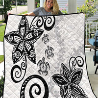 Polynesia Quilt White Tribal Turtle Floral Pattern LT05 White - Polynesian Pride