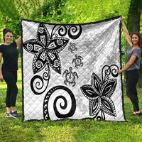 Polynesia Quilt White Tribal Turtle Floral Pattern LT05 - Polynesian Pride