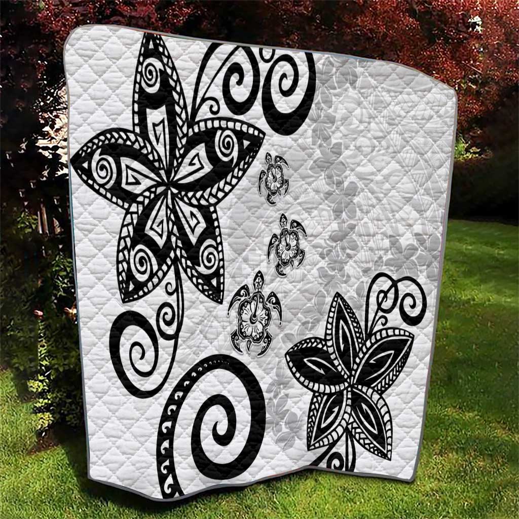 Polynesia Quilt White Tribal Turtle Floral Pattern LT05 - Polynesian Pride